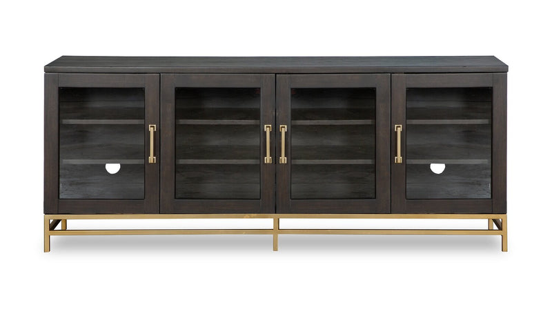 Cresset 70” Modern Solid Wood TV Stand with Storage and Cable Management for TVs up to 75\" - Coffee