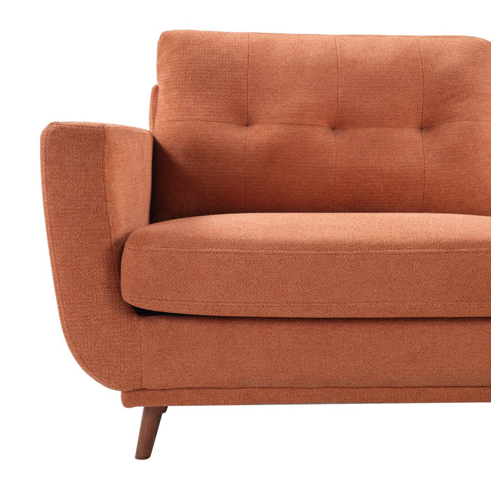 Cosmo 80\" Fabric Sofa with Tufted Back Cushions - Orange