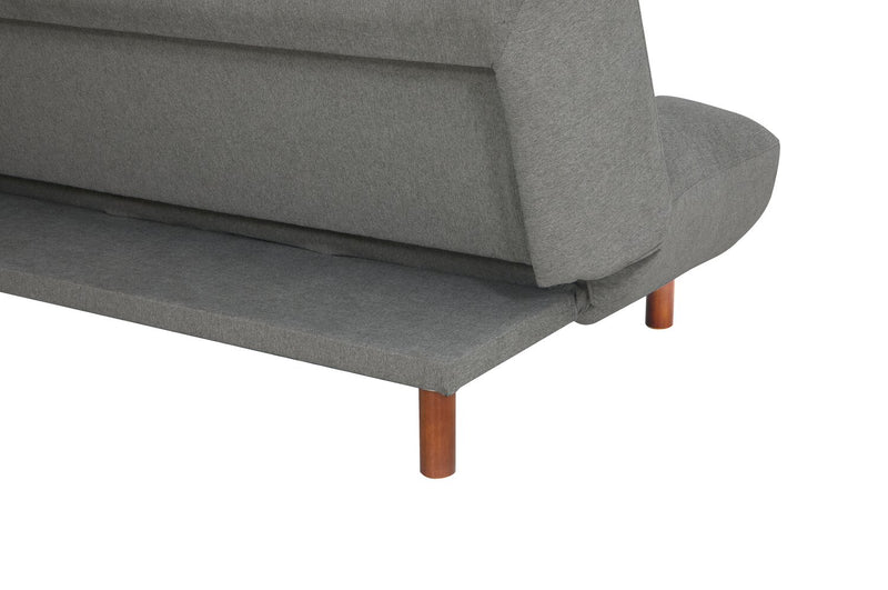 Campus 76\" Fabric Klik Klak Futon with Tufting and Wood Legs - Grey