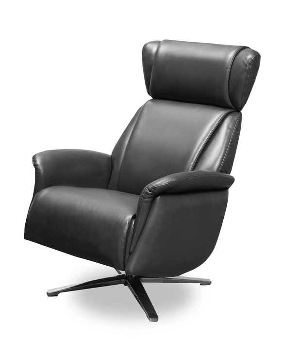 Vega Leath-Aire® Swivel Reclining Chair and Footrest - Grey