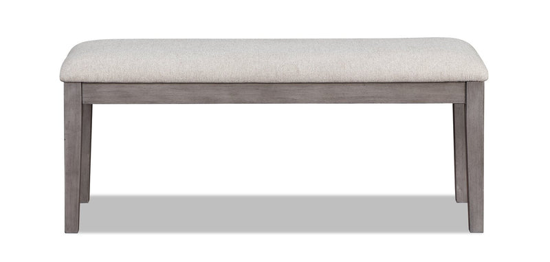 Krew Dining Bench with Polyester Fabric, 48\"W - Grey 
