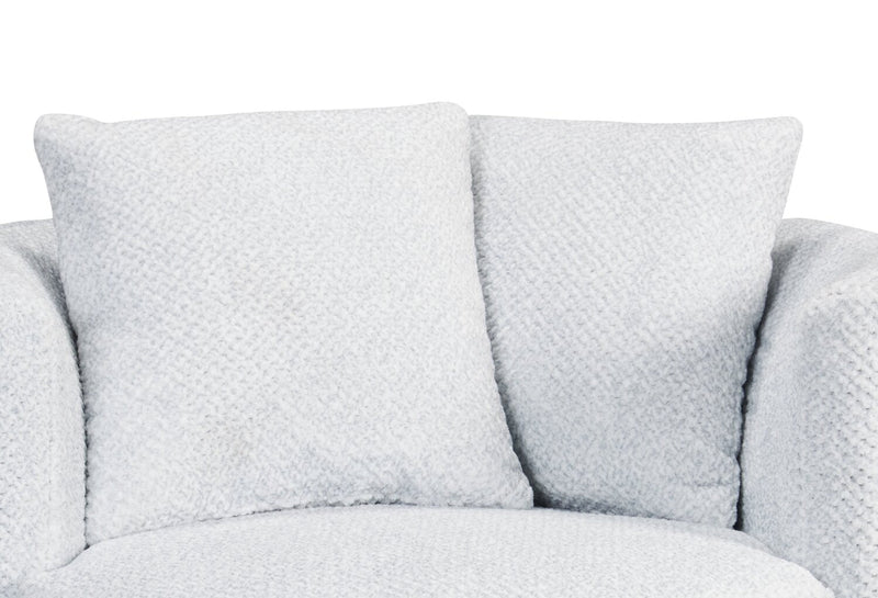 Made in Canada Petite 36\" Chenille Fabric Swivel Cuddler Accent Chair - Teddy Star Grey 