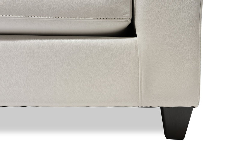Made in Canada Addison 2-Piece Right-Facing Leather-Look Fabric Sectional with Removable Seat Cushions - Beige 