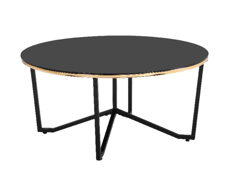 Xander Round Glass Coffee Table - Black