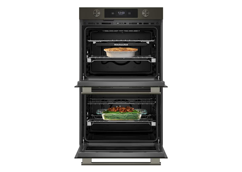KitchenAid 30\" Smart Electric Double Wall Oven with Intelligent Cooking Camera- Black Ore - KOED930SBE