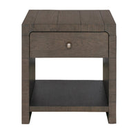 Avalon 22” Modern Solid Wood End Table with Storage - Brown