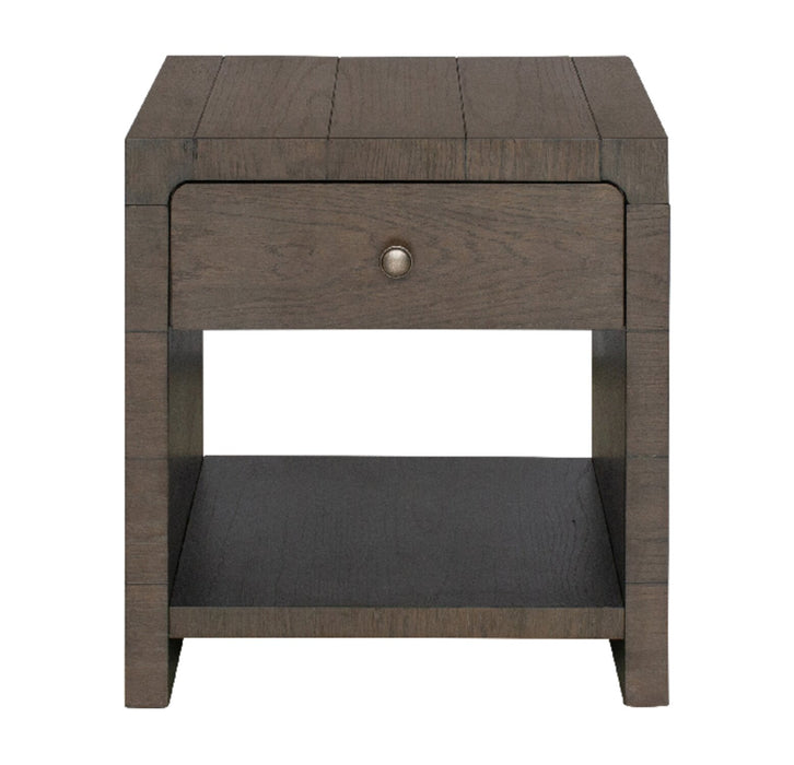 Avalon 22” Modern Solid Wood End Table with Storage - Brown