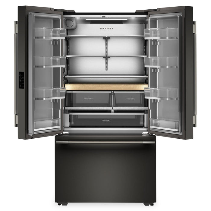 KitchenAid 36\" 24 Cu. Ft. Counter-Depth French Door Refrigerator – Black Ore - KRFC236SBE