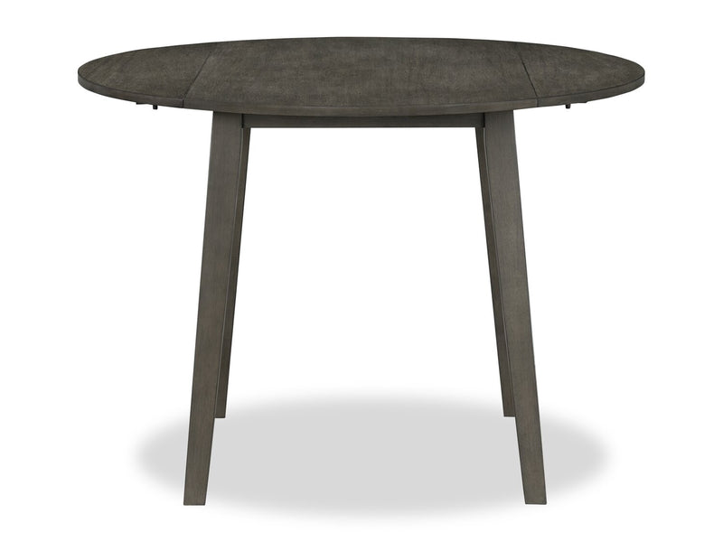 Bryn 3pc Dining Package with 42\" Round Drop-Leaf Table & 2 Chairs, Fabric - Dark Grey