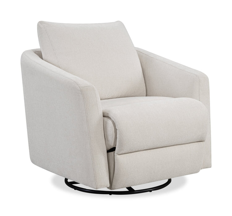 Cindy Crawford Home 33.5\" Fabric Swivel Power Reclining Chair with Power Footrest - Alabaster