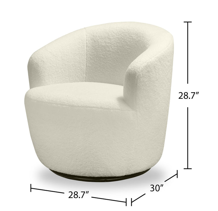 Ivie Swivel Accent Chair - White 
