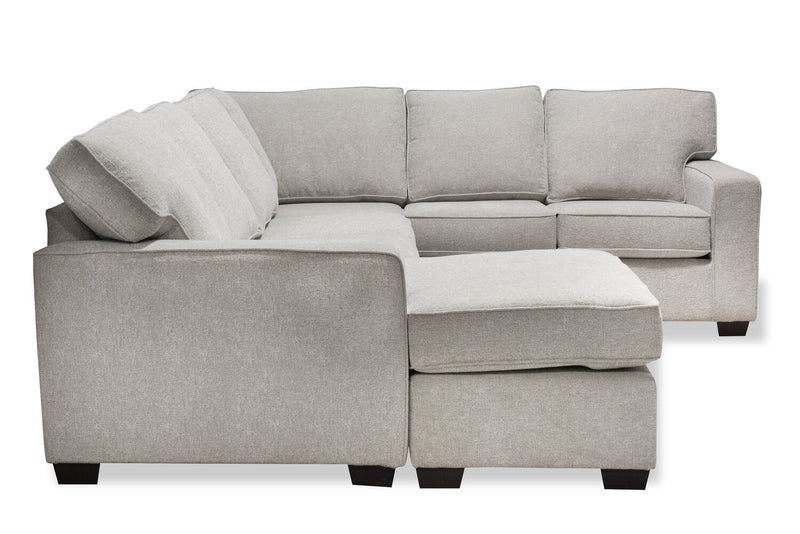 Made in Canada Verona 2-Piece Left-Facing Linen-Look Fabric Sectional with Removable Cushions - Beige 