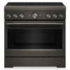 KitchenAid 36\" 5.1 Cu. Ft. Freestanding Induction Range with No Preheat Air Fry – Black Ore - KFIS936SBE 
