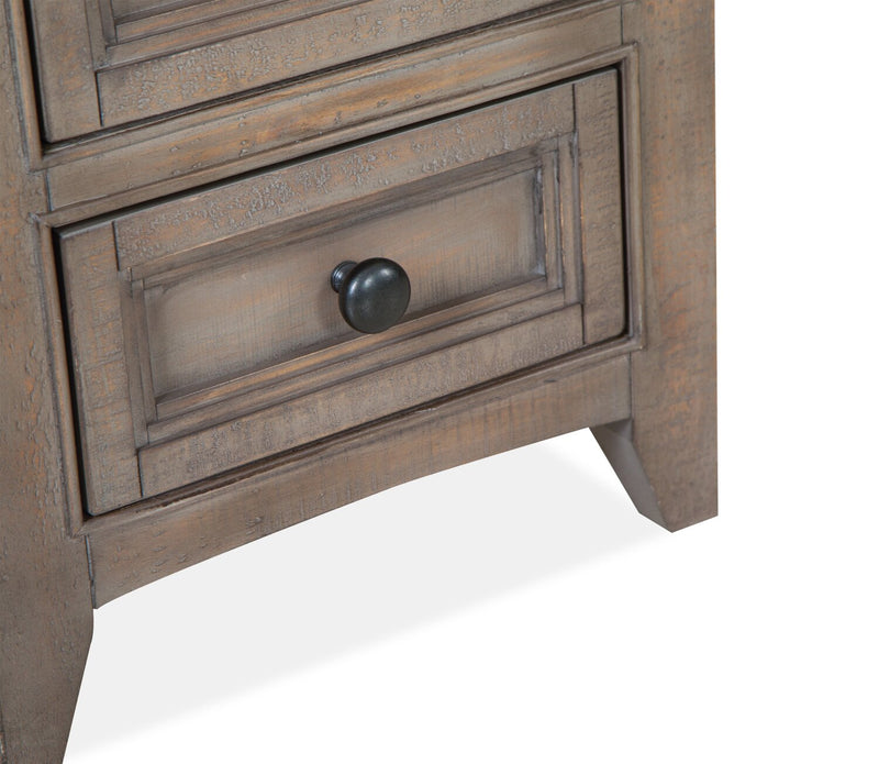 Hanson 15” Traditional Pine Chairside Table with Storage - Dovetail Grey