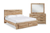 Derekson 5-Piece Queen Bedroom Set with Footboard Storage Bed - Natural