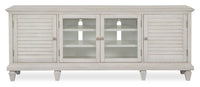 Baron 82” Rustic Pine TV Stand with Storage and Cable Management for TVs up to 90” - Alabaster