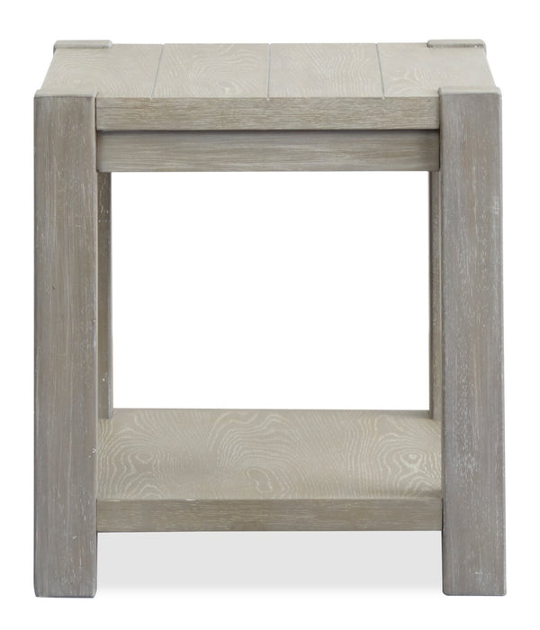 Clifford 22” Contemporary Solid Wood End Table with Shelf - Calico Grey