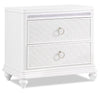 Ava Bedside 2-Drawer Nightstand with LED Light, 32.5\"W x 28\"H, Glam - White 
