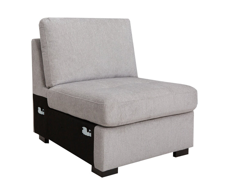 Vault 6-Piece Sectional with Sofa Bed Loveseat and Three Storage Chairs - Grey