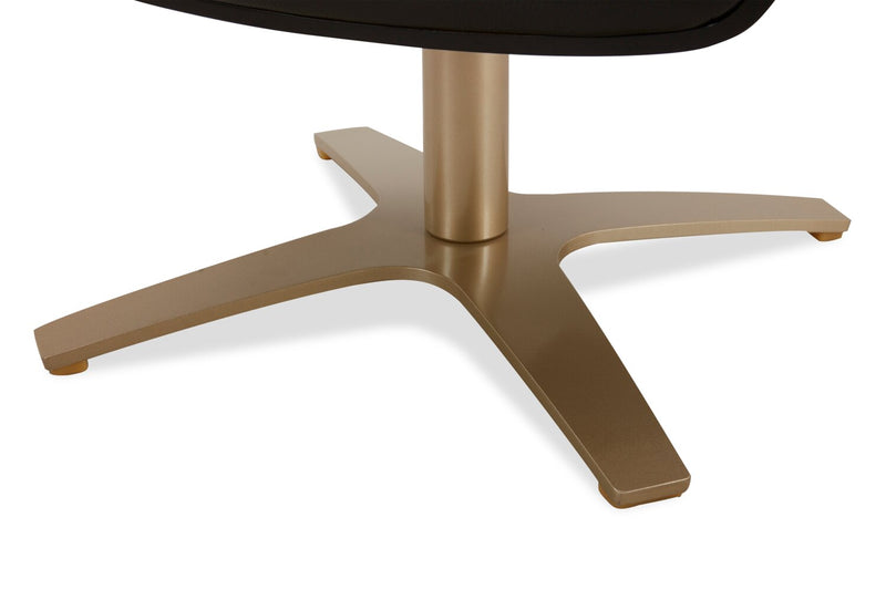 Halo Top-Grain Genuine Leather Swivel Reclining Chair with Footrest 