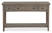 Hanson 50” Traditional Pine Sofa Table with Storage - Dovetail Grey 