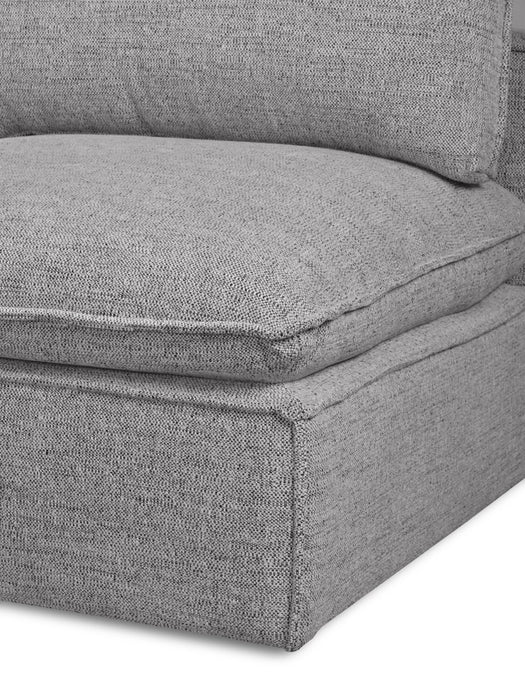 Fusion Modular 5-Piece Silver Grey Chenille Fabric Armless Sectional