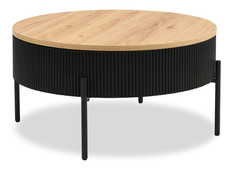 Trove 29.72\" Coffee Table with Sliding Top and Storage - Black