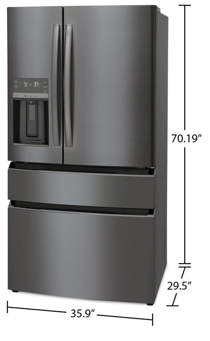 Frigidaire Gallery 36\" 21.5 Cu. Ft. Counter-Depth 4-Door French-Door Refrigerator - Smudge-Proof® … 