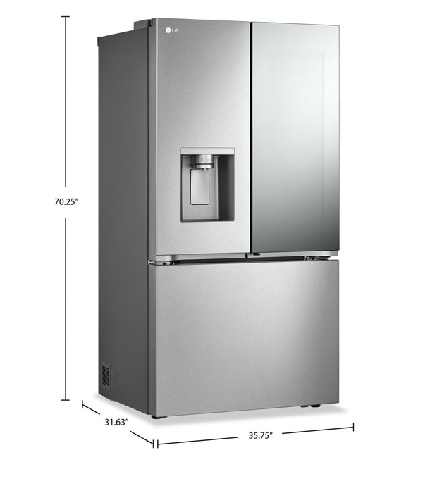 LG 36\" 26 Cu. Ft. French-Door Counter-Depth MAX™ Refrigerator - Smudge Proof Stainless Steel - LRYKC… 