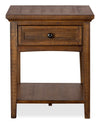 Hanson 20” Traditional Pine End Table with Storage - Toasted Nutmeg