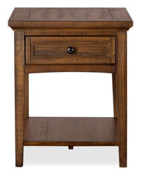 Hanson 20” Traditional Pine End Table with Storage - Toasted Nutmeg 