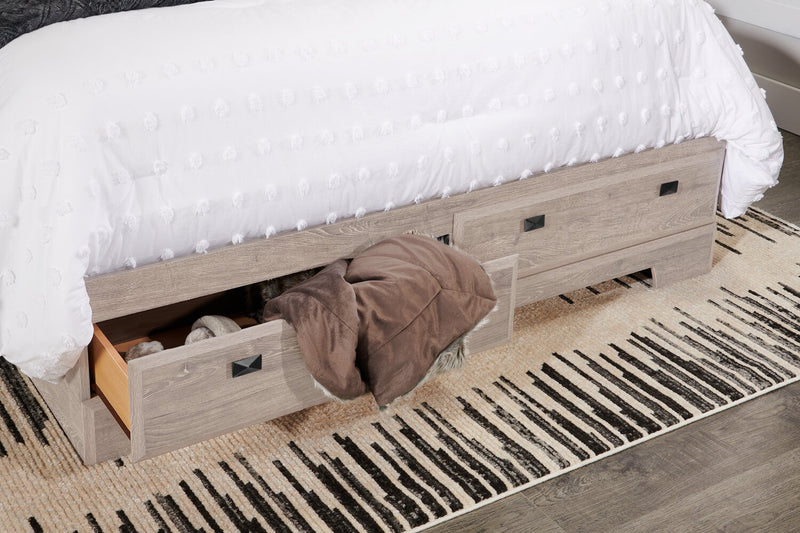 Yorkdale 6-Drawer Platform Bed with Headboard & Storage Frame, Made in Canada, White - Queen Size 