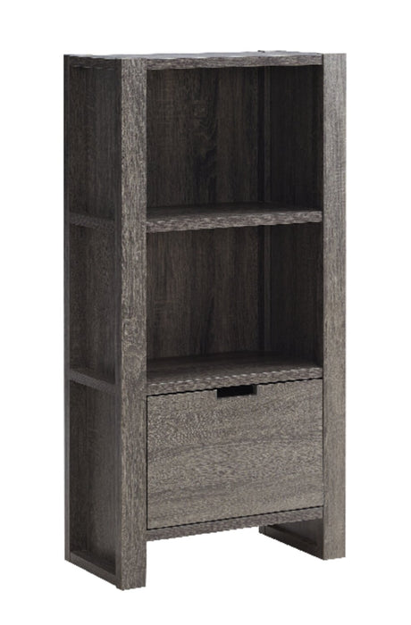 Oscar Owen 2-Shelf Bookcase with File Drawer - Grey