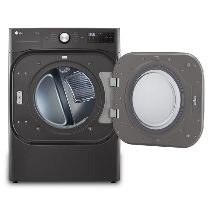 LG 9 Cu. Ft. Smart Electric Dryer with Steam - Black Steel - Stackable - DLEX8900B 