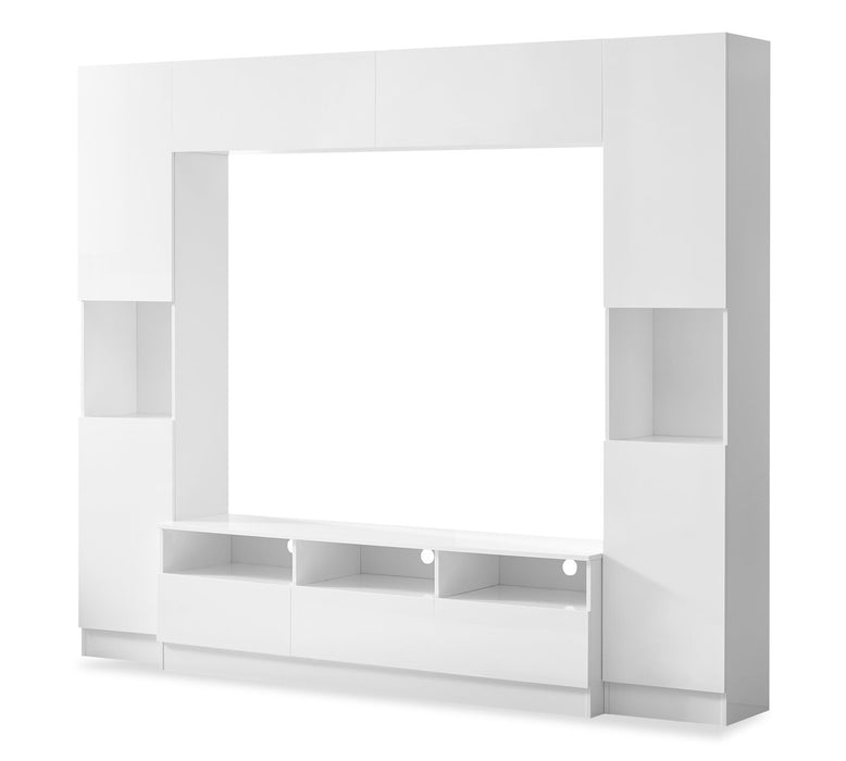 Celine 94.5\" 4 – Piece Entertainment Centre with Storage and Cable Management for TVs up to 58\" - White