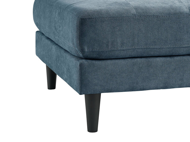 Metro 2-Piece Right-Facing Fabric Sectional with Chaise and Tufted Seat Cushions - Denim Blue