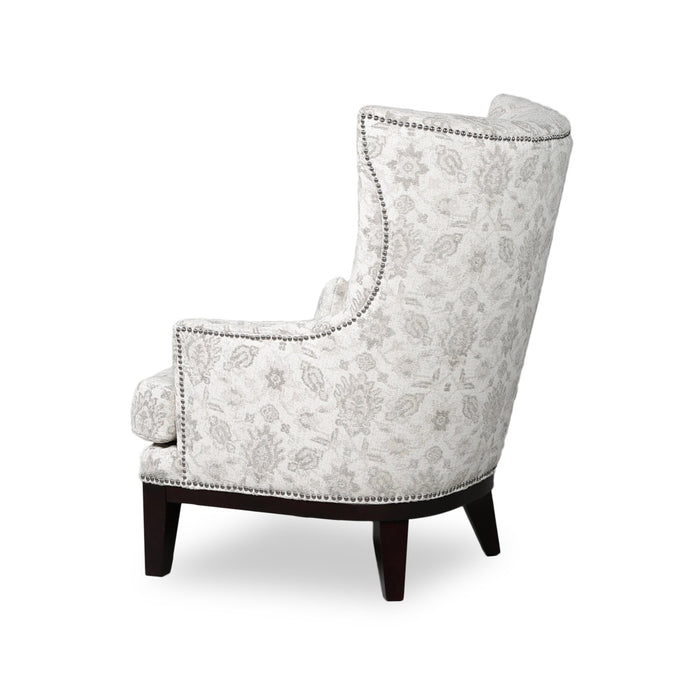Haden 30\" Chenille Fabric Accent Chair with Wood Base and Nailhead Trim - Limbu Mint Multicolour