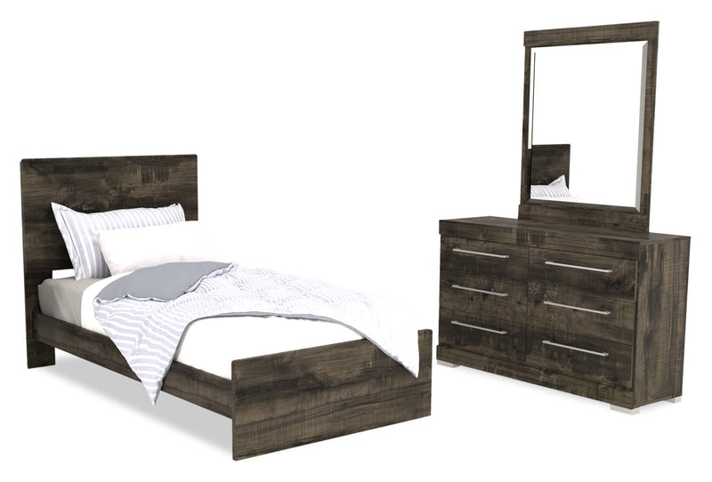 Riley 5-Piece Twin Bedroom Set - Grey