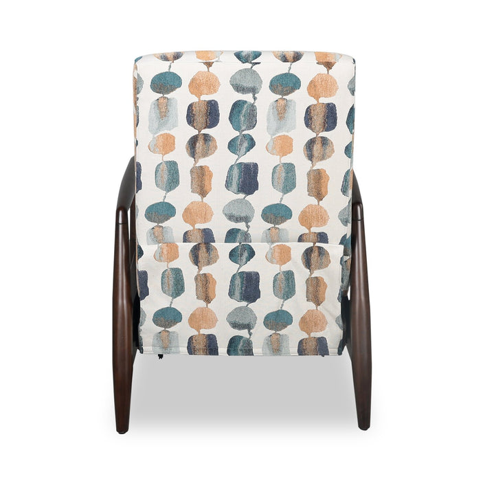 Raven 28.5\" Teal Multicolour Chenille Fabric Pushback Reclining Accent Chair