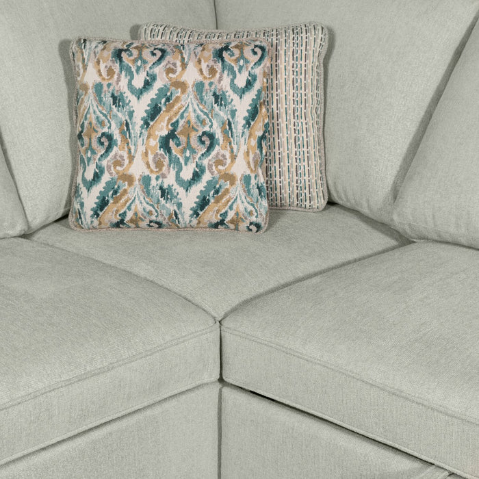 Haven 4-Piece Chenille Left-Facing Sleeper Sectional - Seafoam