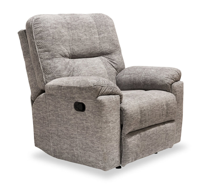 Canadian Made Fynn 40\" Dove Grey Chenille Fabric Glider Reclining Chair 