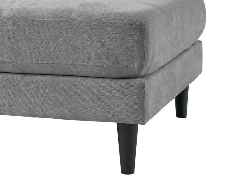 Metro 2-Piece Left-Facing Fabric Sectional with Chaise and Tufted Seat Cushions - Grey