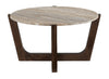Haydon 36” Modern Coffee Table with Natural Marble - Warm Brown