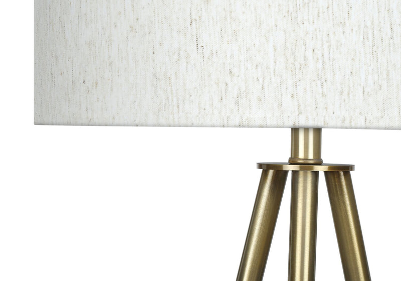 63\" Gold Metal Tripod Floor Lamp