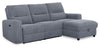 Meadow 2-Piece Right-Facing Charcoal Grey Chenille Fabric Power Reclining Sectional with Storage Chaise