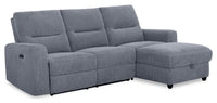 Meadow 2-Piece Right-Facing Chenille Fabric Power Reclining Sectional with Storage Chaise - Charcoal Grey