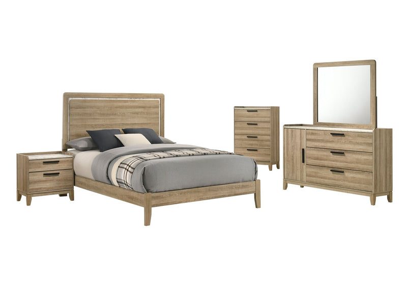 Sable Queen Bed - Light Brown