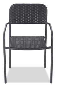 Paris Outdoor Patio Bistro Chair - Hand-Woven Resin Wicker, UV & Weather Resistant - Black