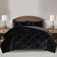 Serene 3-Piece Full/Queen Comforter Set - Black 