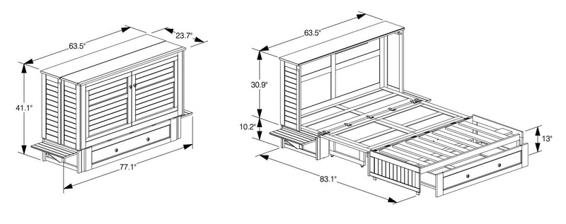 Parker Cabinet Bed - White